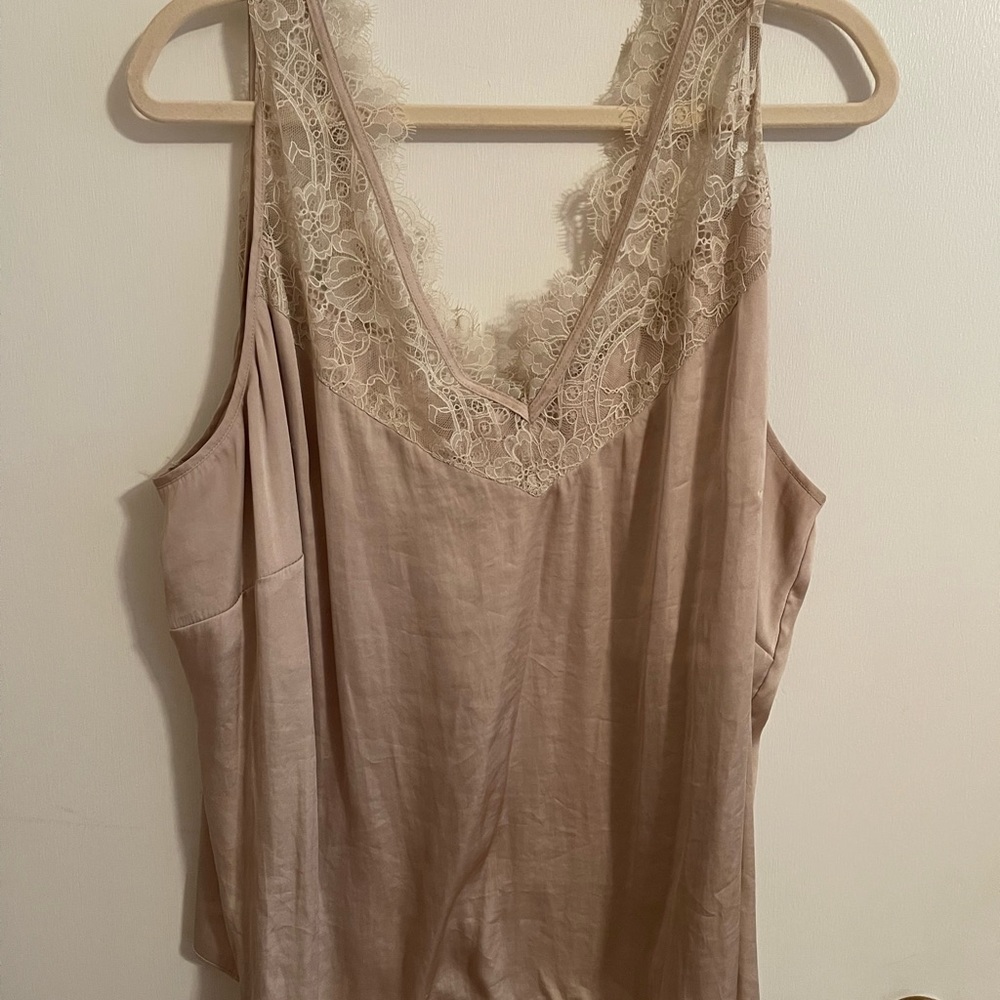H&M Eyelash Lace Silk Tanktop